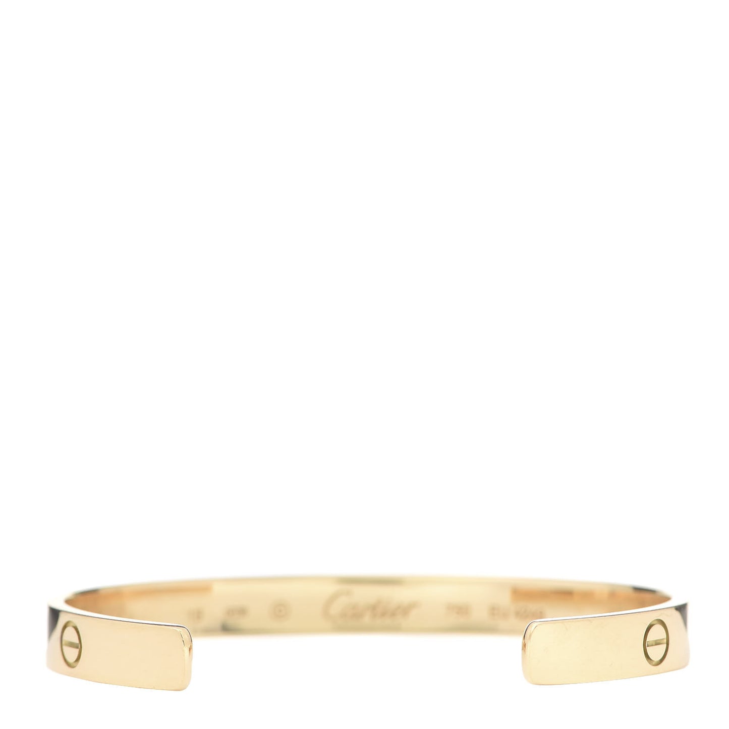 18K Yellow Gold LOVE Cuff Bracelet 16