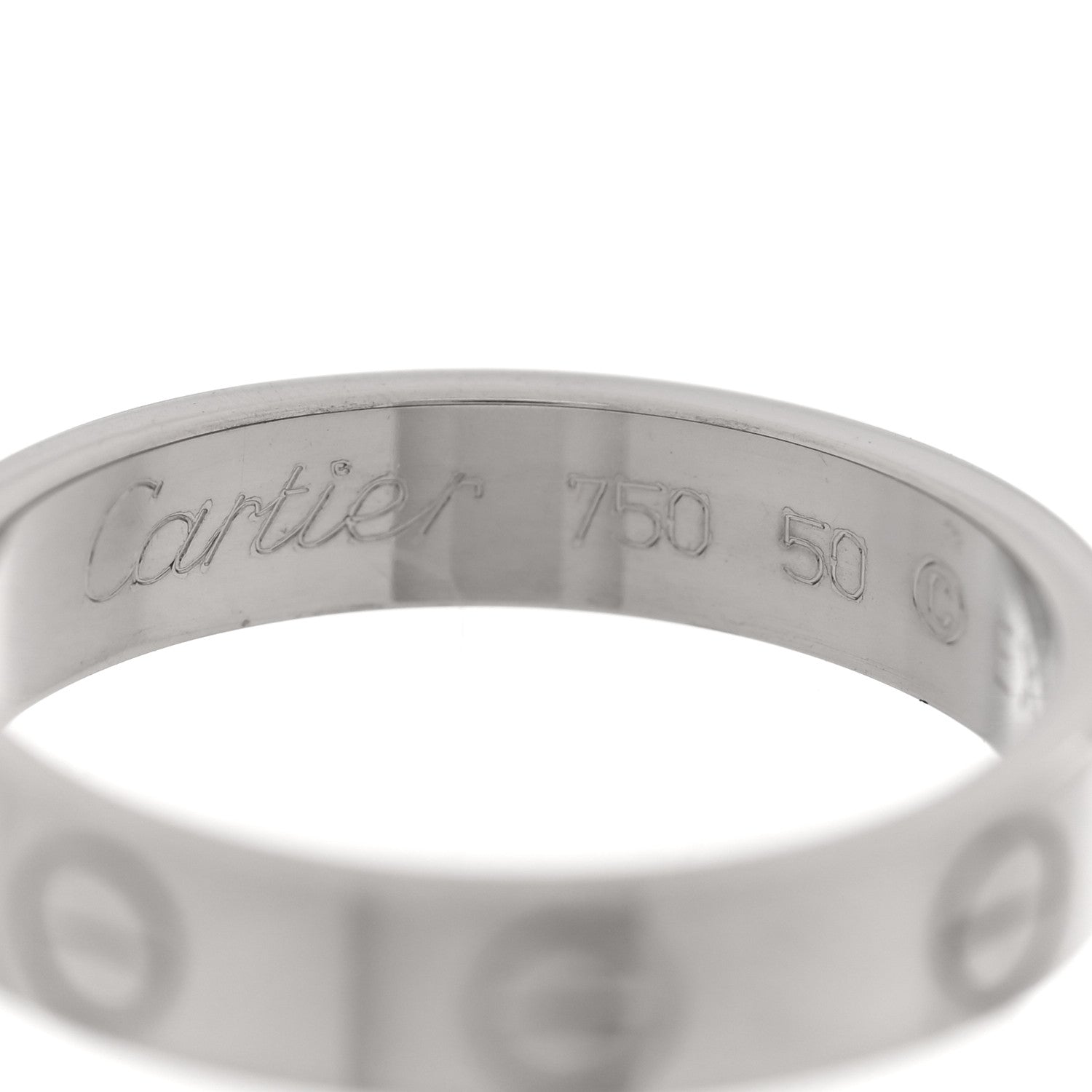 Cartier 18K White Gold 3.5mm LOVE Wedding Band Ring 50 5.25 4 of 5