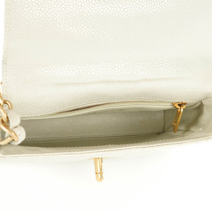 Chanel Caviar Quilted Mini Evening Bag Pearl 9 of 10