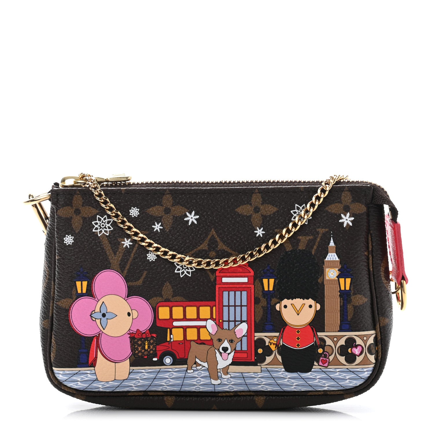 Louis Vuitton Monogram 2021 Christmas Animation London Mini Pochette Accessories Red 1 of 7