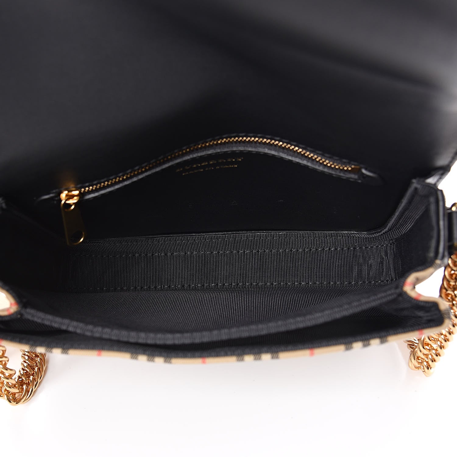 Burberry Smooth Calfskin 1983 Knight Check Link Shoulder Bag Black 5 of 9