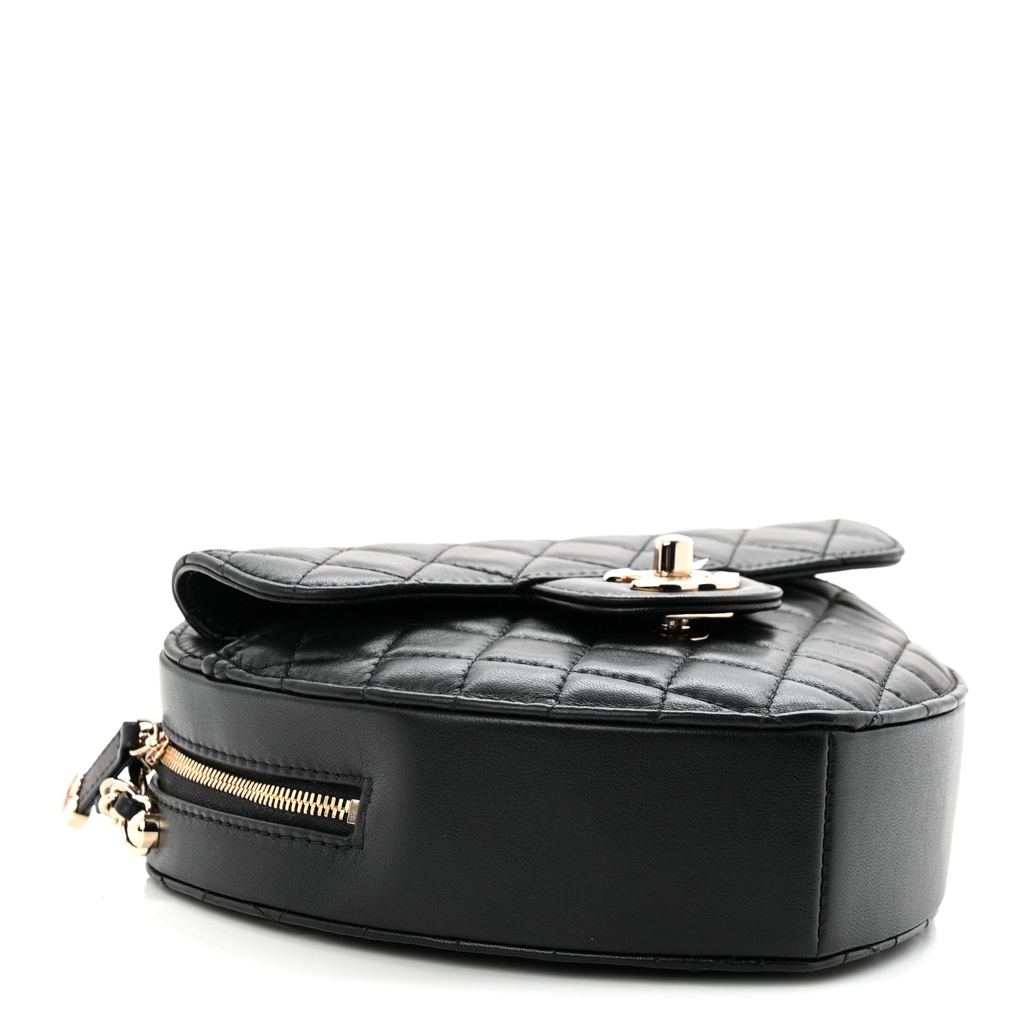 Chanel Lambskin Quilted Large CC In Love Heart Bag Black 4 of 10