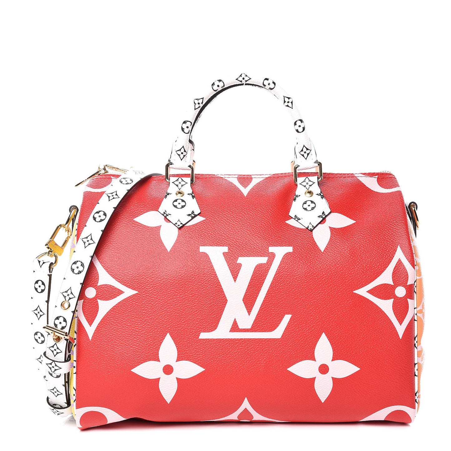 Monogram Giant Speedy Bandouliere 30 Rouge
