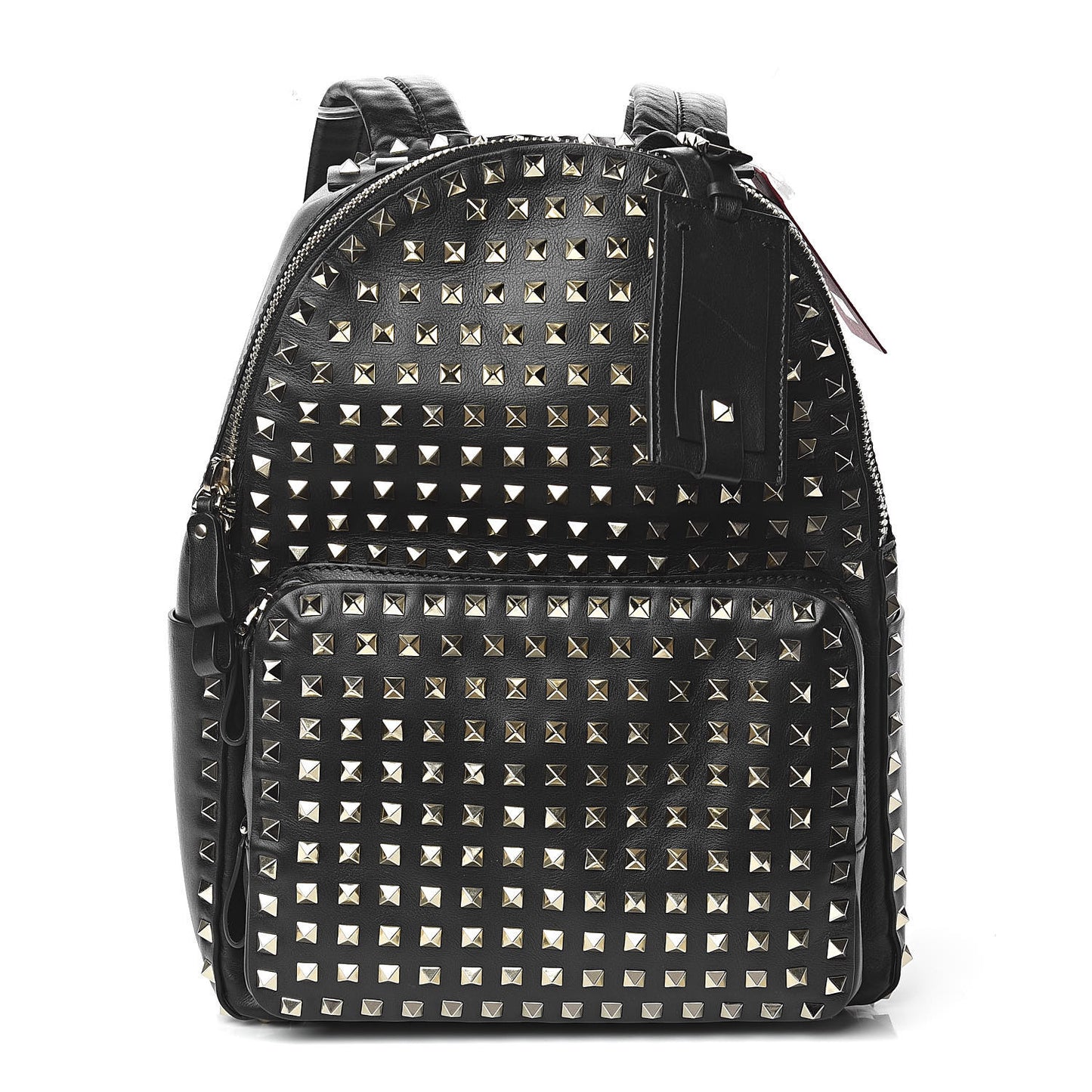 Calfskin Medium Rockstud All Over Backpack Black