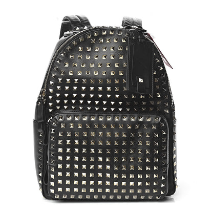 Valentino Garavani Calfskin Medium Rockstud All Over Backpack Black 1 of 9