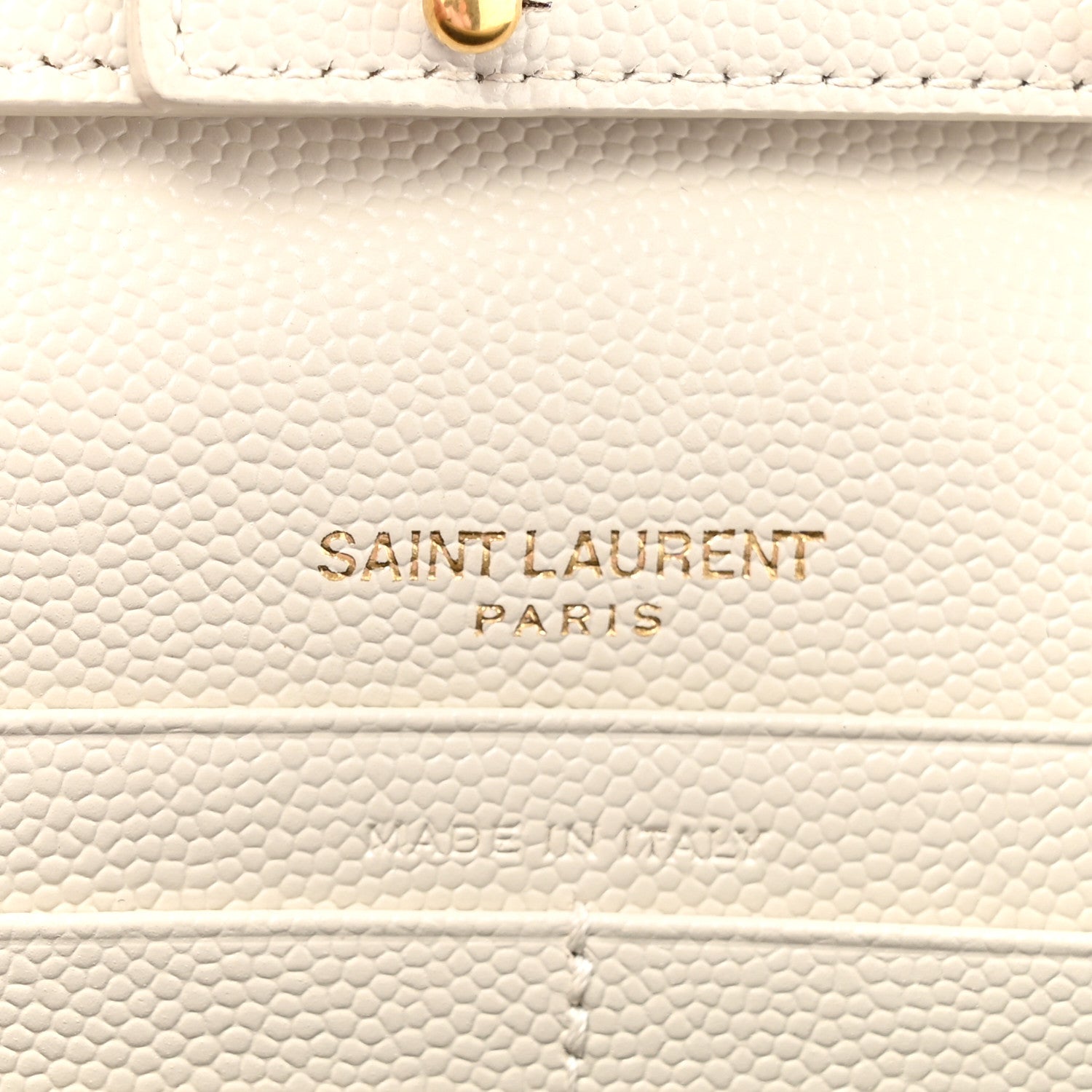 Saint Laurent Grain De Poudre Matelasse Chevron Monogram Chain Wallet Crema Soft 7 of 15