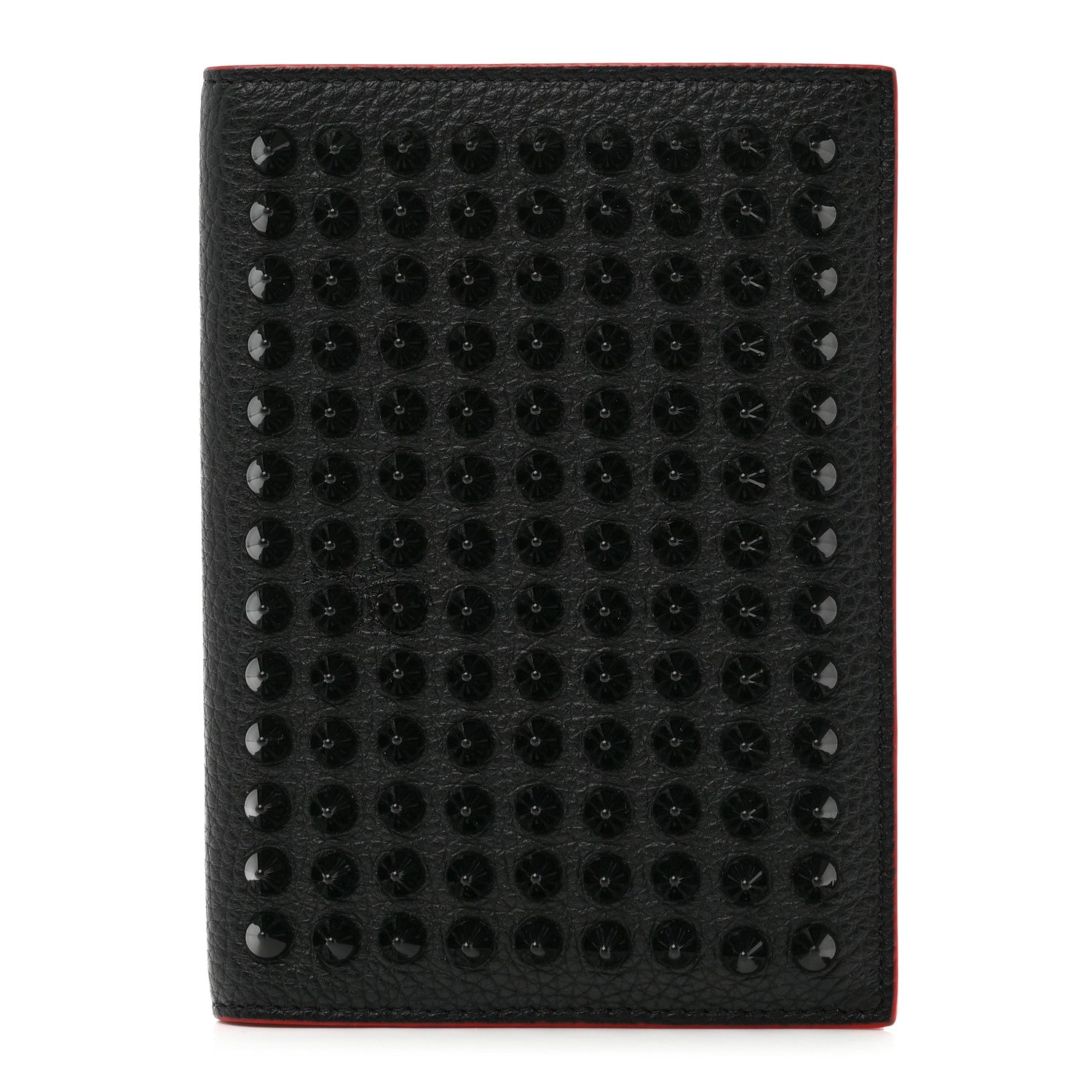Christian Louboutin Calfskin Studded Loubipass Passport Holder Black 1 of 7