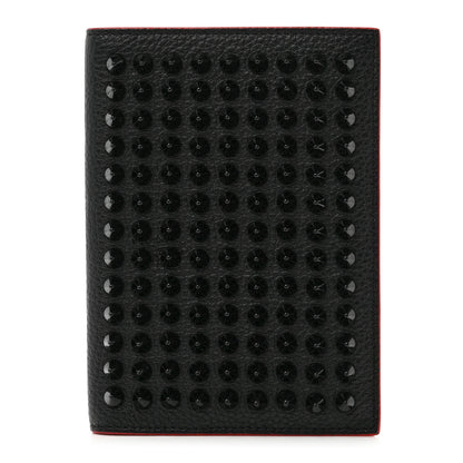 Christian Louboutin Calfskin Studded Loubipass Passport Holder Black 1 of 7