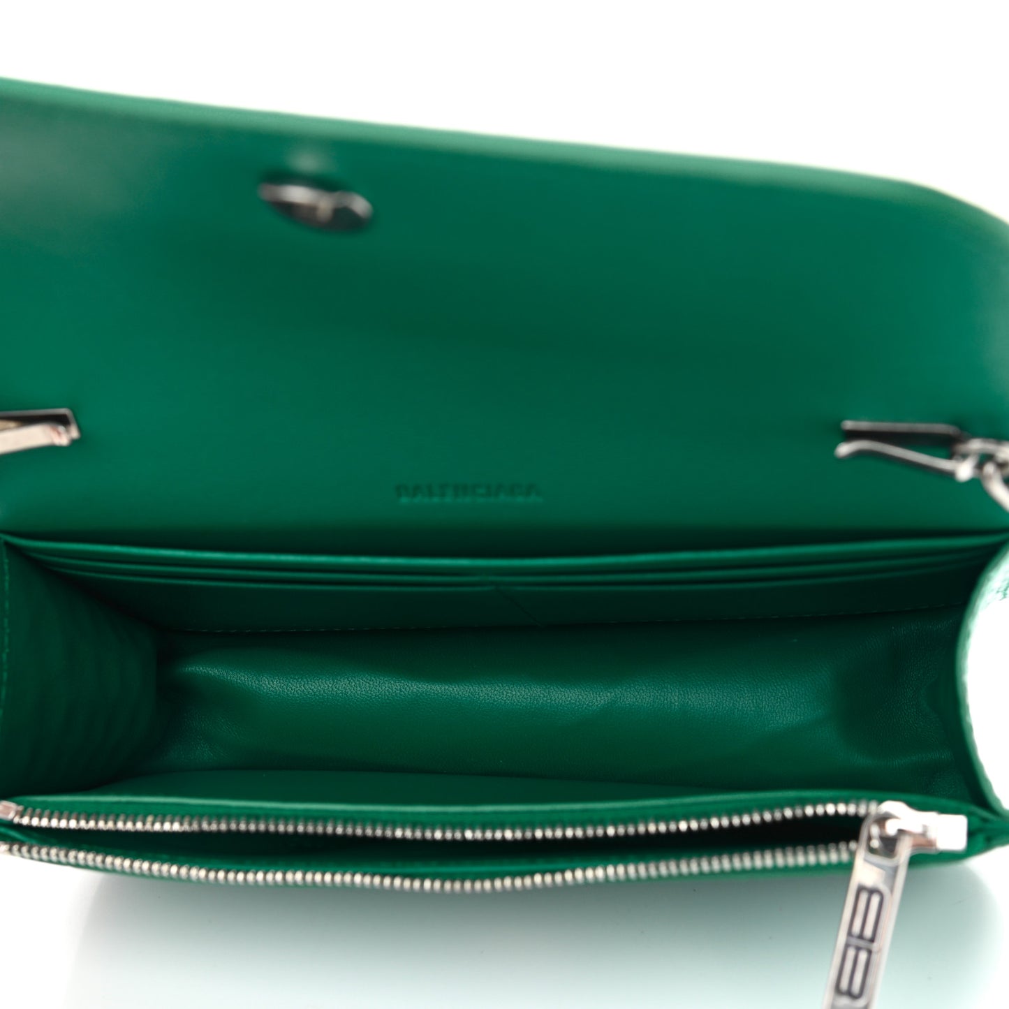 Extra Supple Calfskin Crocodile Embossed Gossip Wallet On Chain Jade