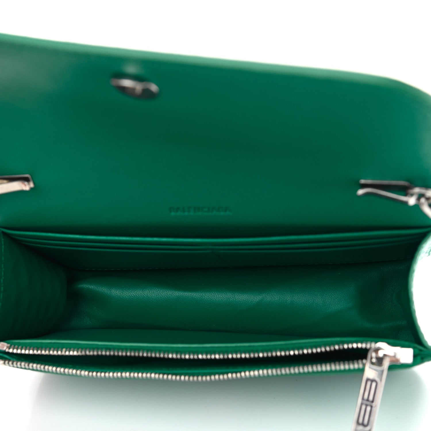 Balenciaga Extra Supple Calfskin Crocodile Embossed Gossip Wallet On Chain Jade 5 of 9