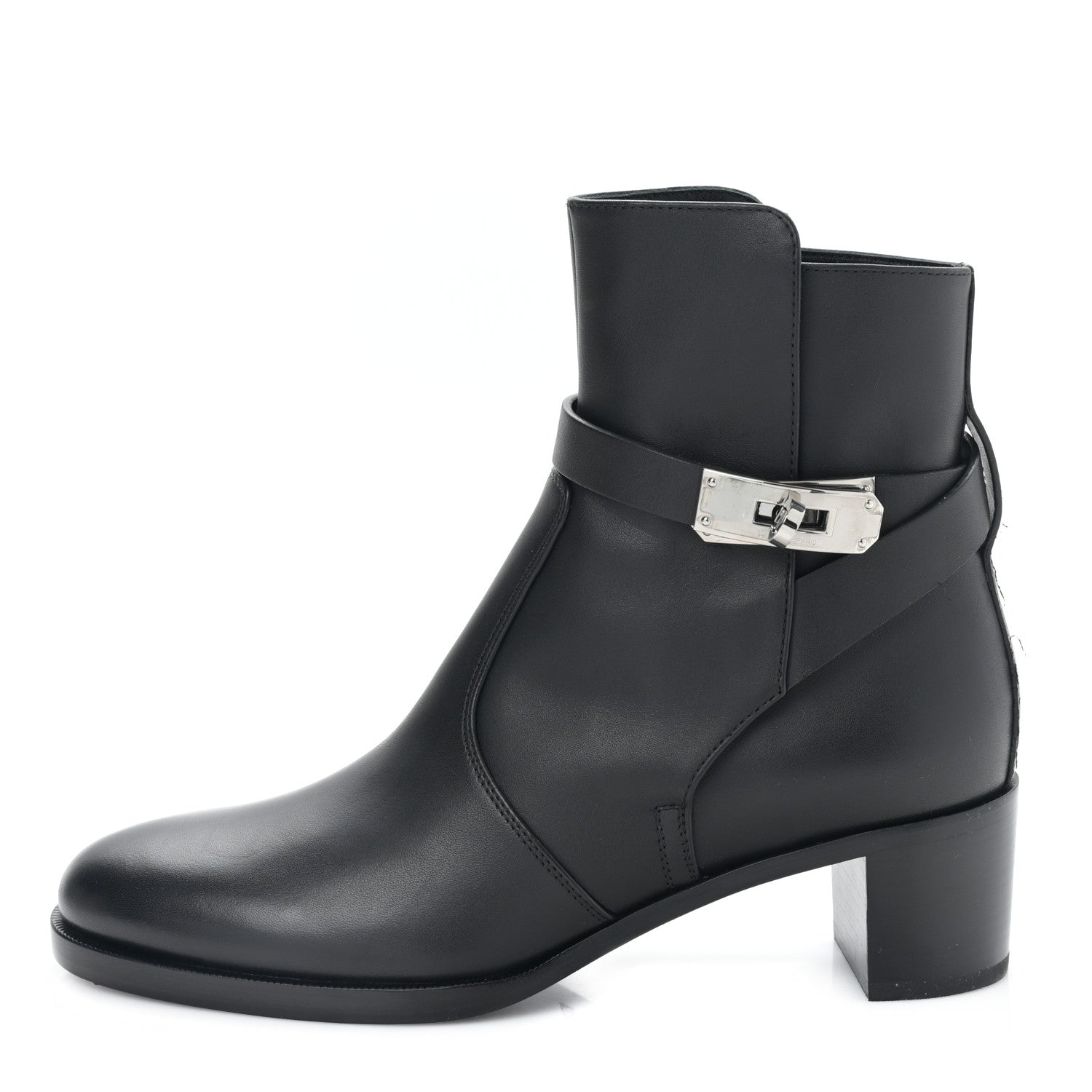Hermes Calfskin Frenchie 50 Ankle Boots 36 Black 1 of 8