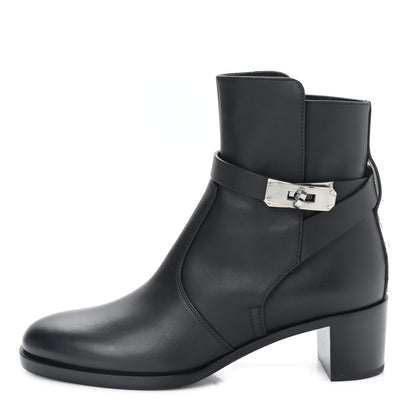 Hermes Calfskin Frenchie 50 Ankle Boots 36 Black 1 of 8