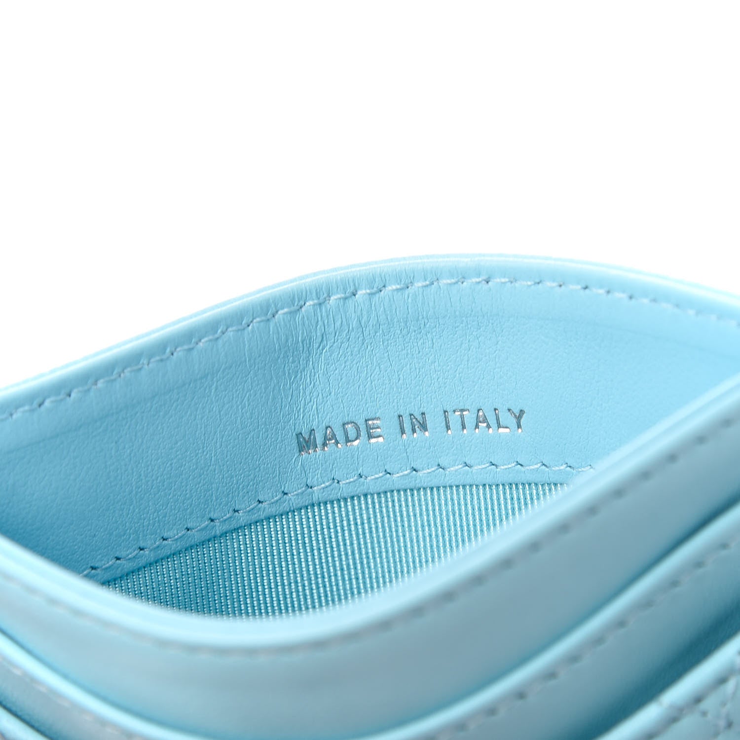 Chanel Lambskin Quilted Card Holder Neon Blue 7 of 9