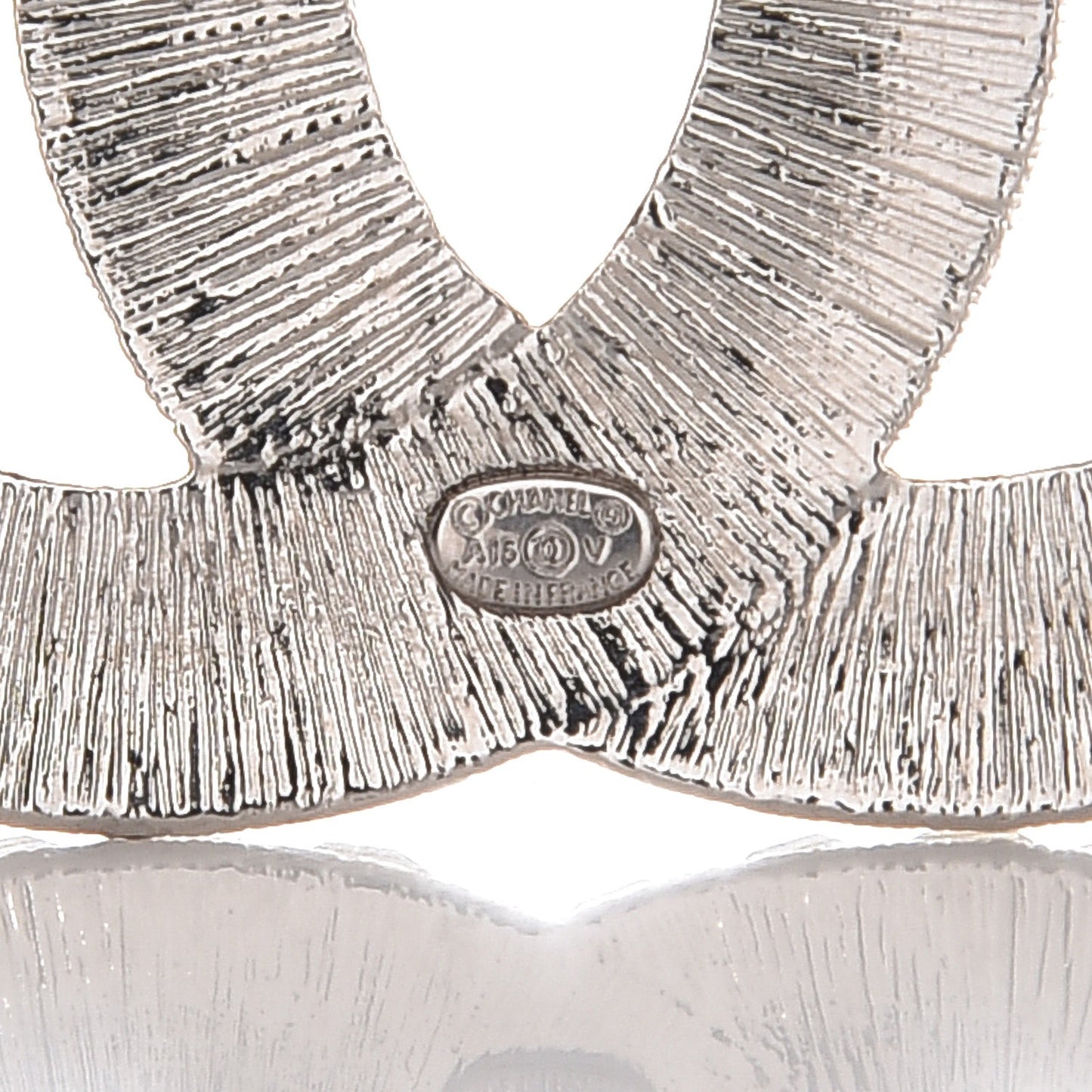 Baguette Crystal CC Brooch Silver