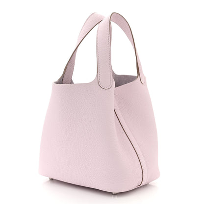 Hermes Taurillon Clemence Picotin Lock 18 PM Mauve Pale 3 of 11