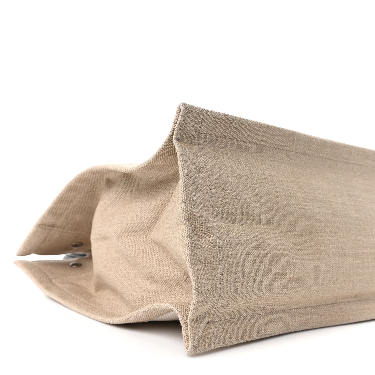 Linen Calfskin Small Rive Gauche Tote Greggio Natural