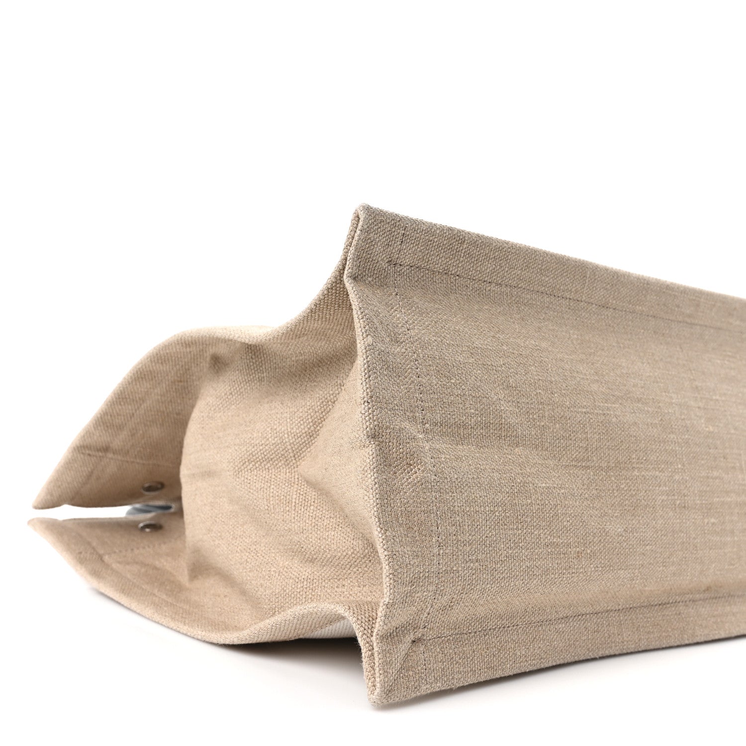 Saint Laurent Linen Calfskin Small Rive Gauche Tote Greggio Natural 9 of 10