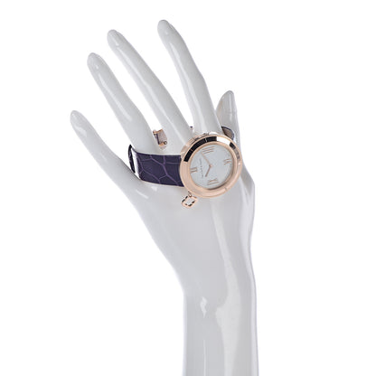 Van Cleef & Arpels 18K Rose Gold Alligator 38mm Charms Quartz Watch 2 of 11
