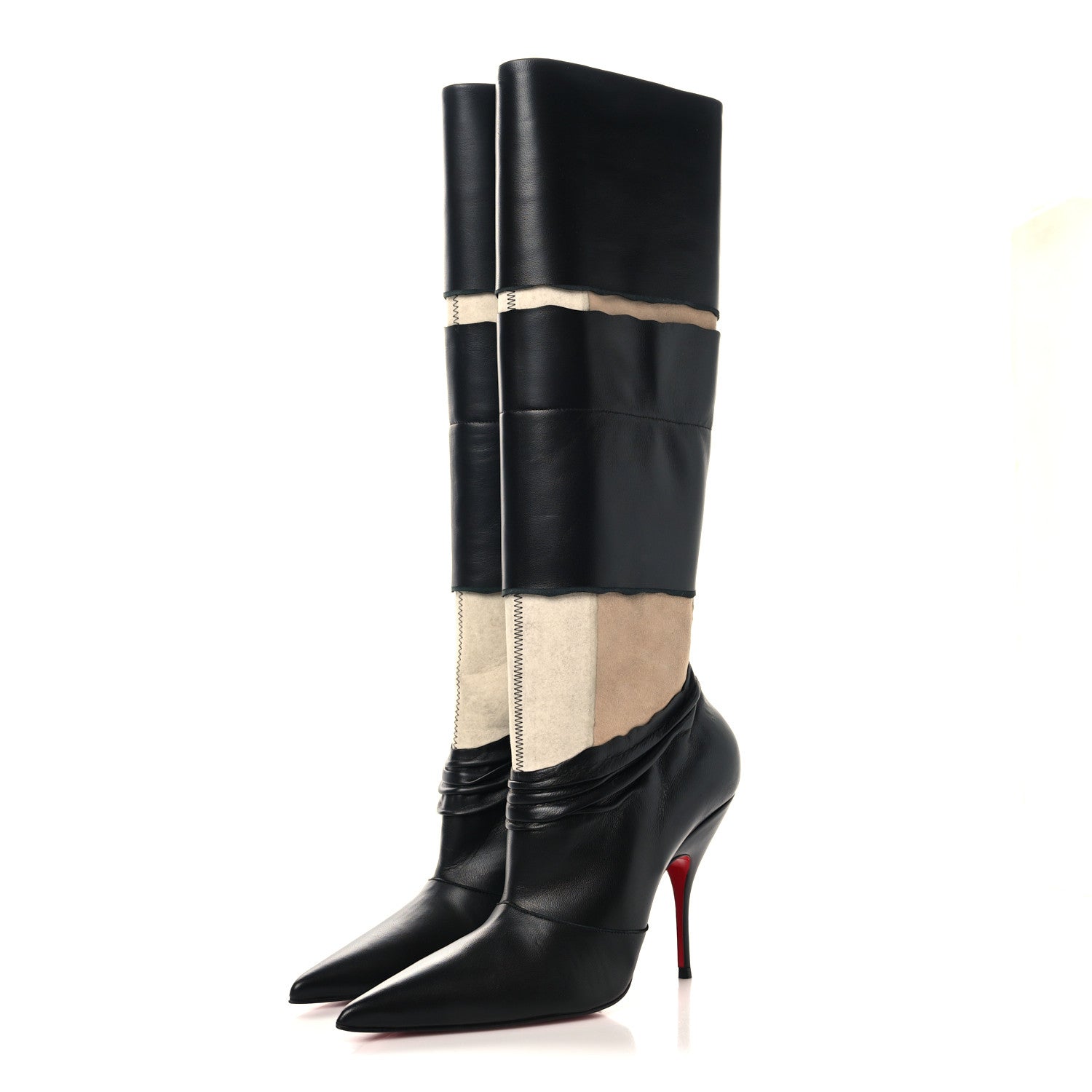 Christian Louboutin X MAISON MARGIELA Nappa Xrismarteen 100 Knee High Boots 37.5 Black 3 of 7