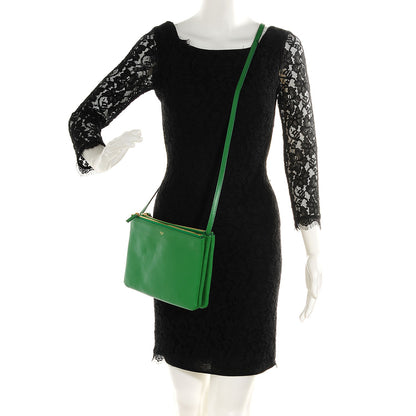 Celine Lambskin Large Trio Crossbody Bag Grass 2 of 8