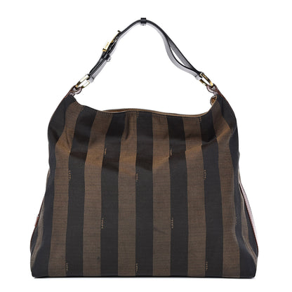 Fendi Pequin Cuoio Vegetale Large Hobo Tobacco Black Cuoio 1 of 19