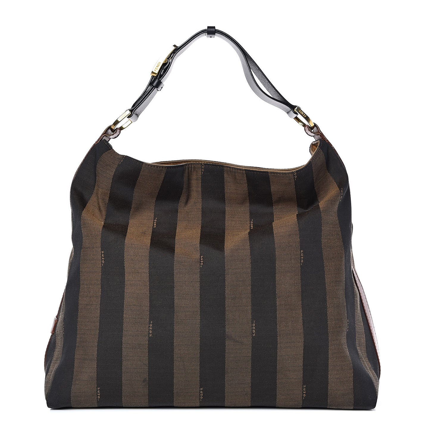Pequin Cuoio Vegetale Large Hobo Tobacco Black Cuoio