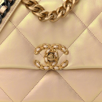 Chanel Iridescent Lambskin Quilted Medium Chanel 19 Flap Pink 8 of 11