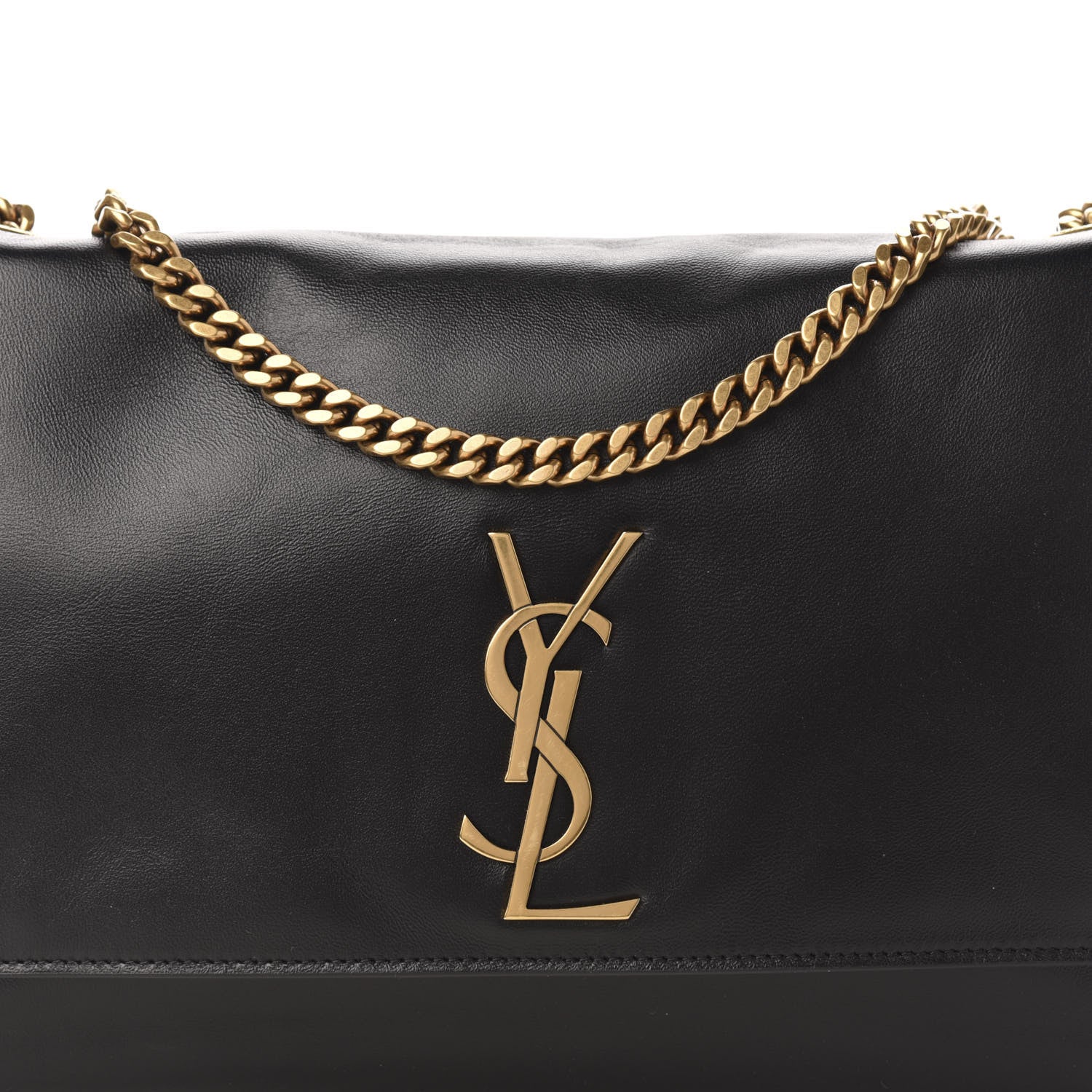 Saint Laurent Smooth Calfskin Suede Medium Reversible Monogram Kate Satchel Black 20 of 20