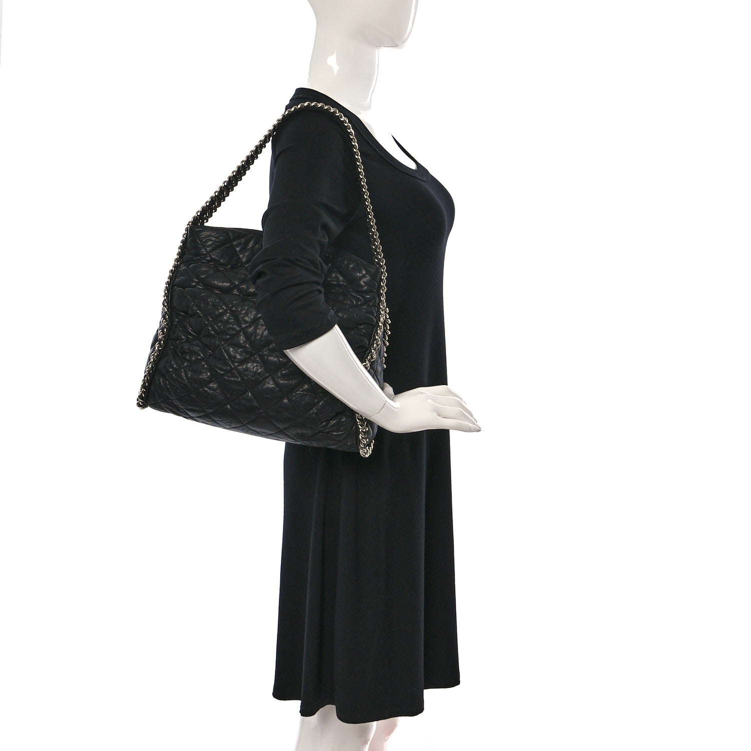 Chanel Washed Lambskin Chain Around Hobo Black 2 of 13