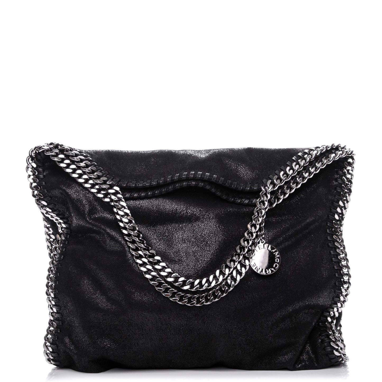 Shaggy Deer Small Falabella Fold Over Tote Black