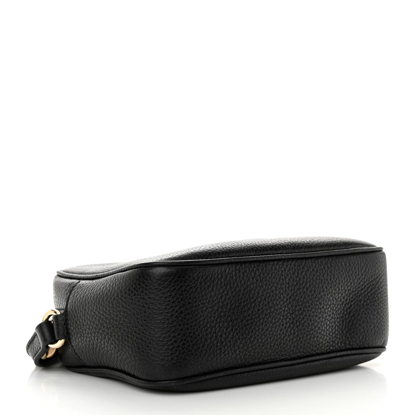 Pebbled Calfskin Small Soho Disco Bag Black