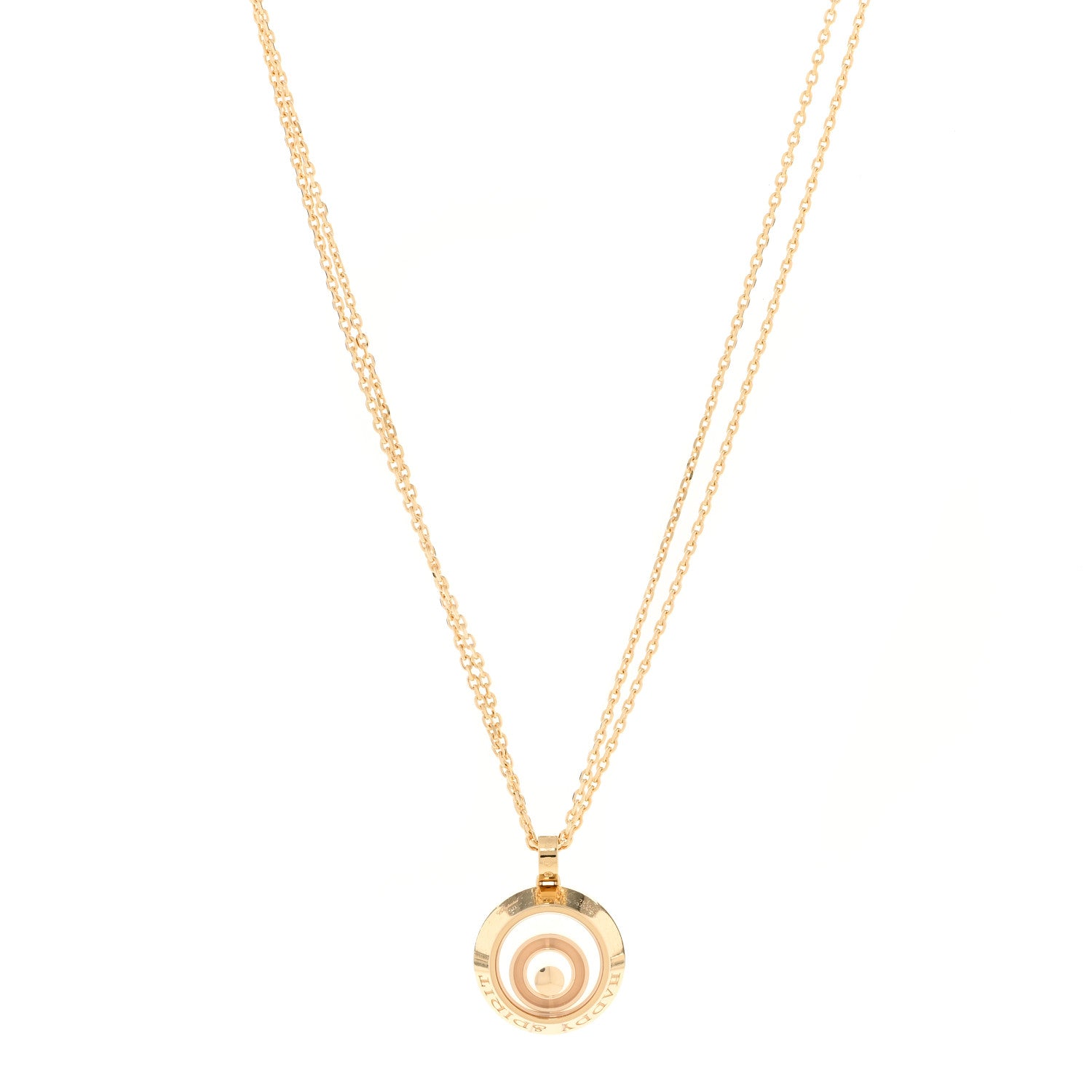 Chopard 18K Yellow Gold Diamond Happy Spirit Pendant Necklace 1 of 5