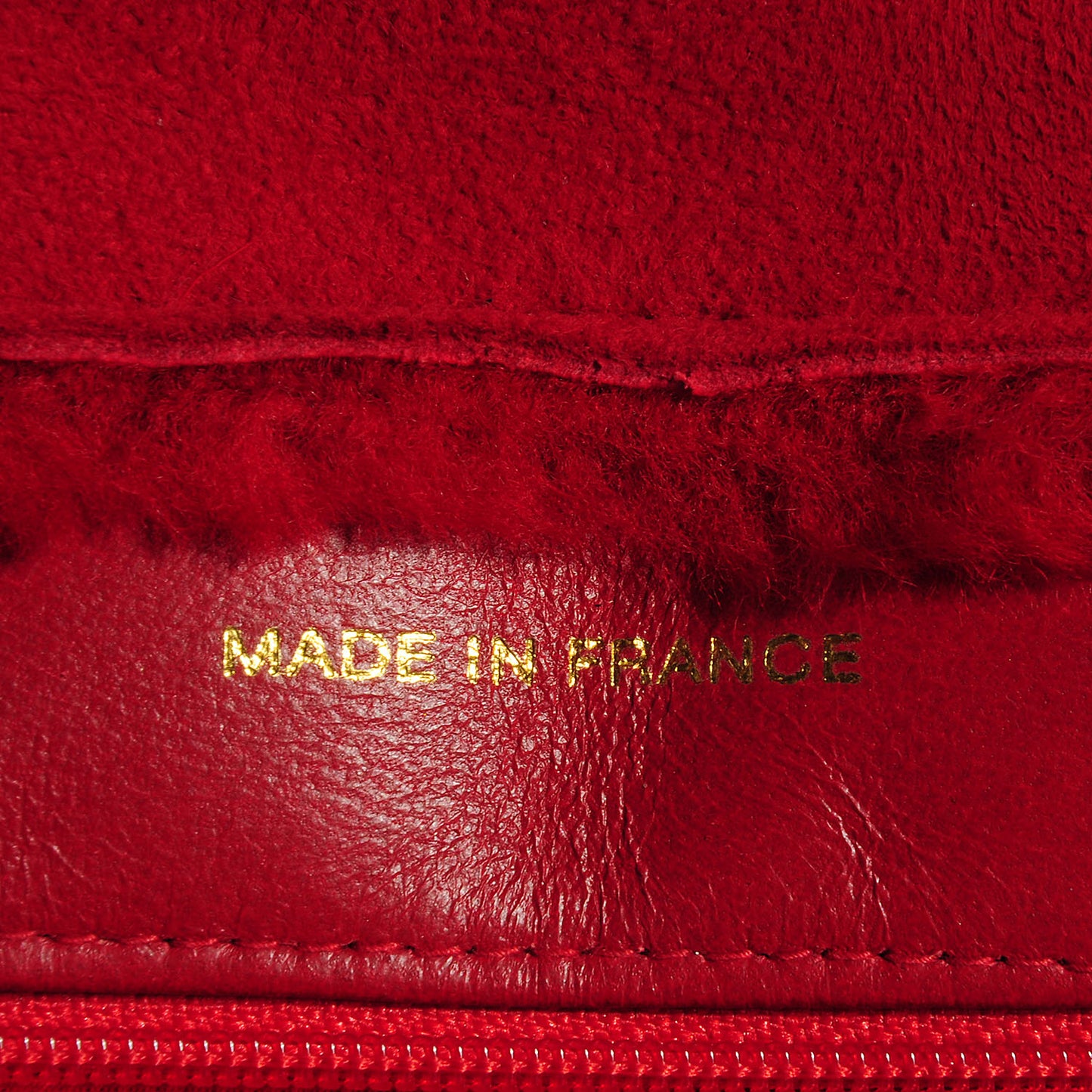 Suede Shearling Fur Handbag Red