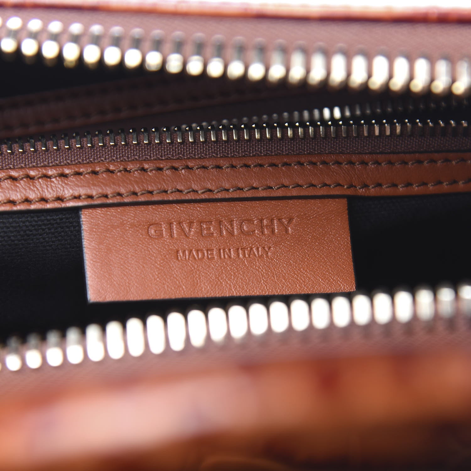 Givenchy Calfskin Crocodile Embossed Small Antigona Cognac 7 of 11
