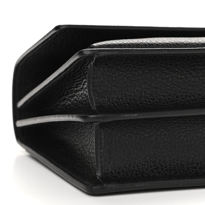 Saint Laurent Grained Calfskin Medium Monogram Sunset Satchel Black 8 of 9