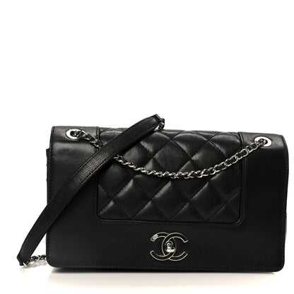 Chanel Sheepskin Quilted Medium Vintage Mademoiselle Flap Black 1 of 11
