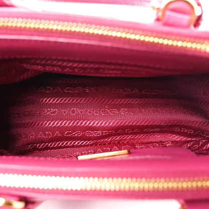 Prada Saffiano Lux Micro Galleria Double Zip Tote Fuxia 5 of 8