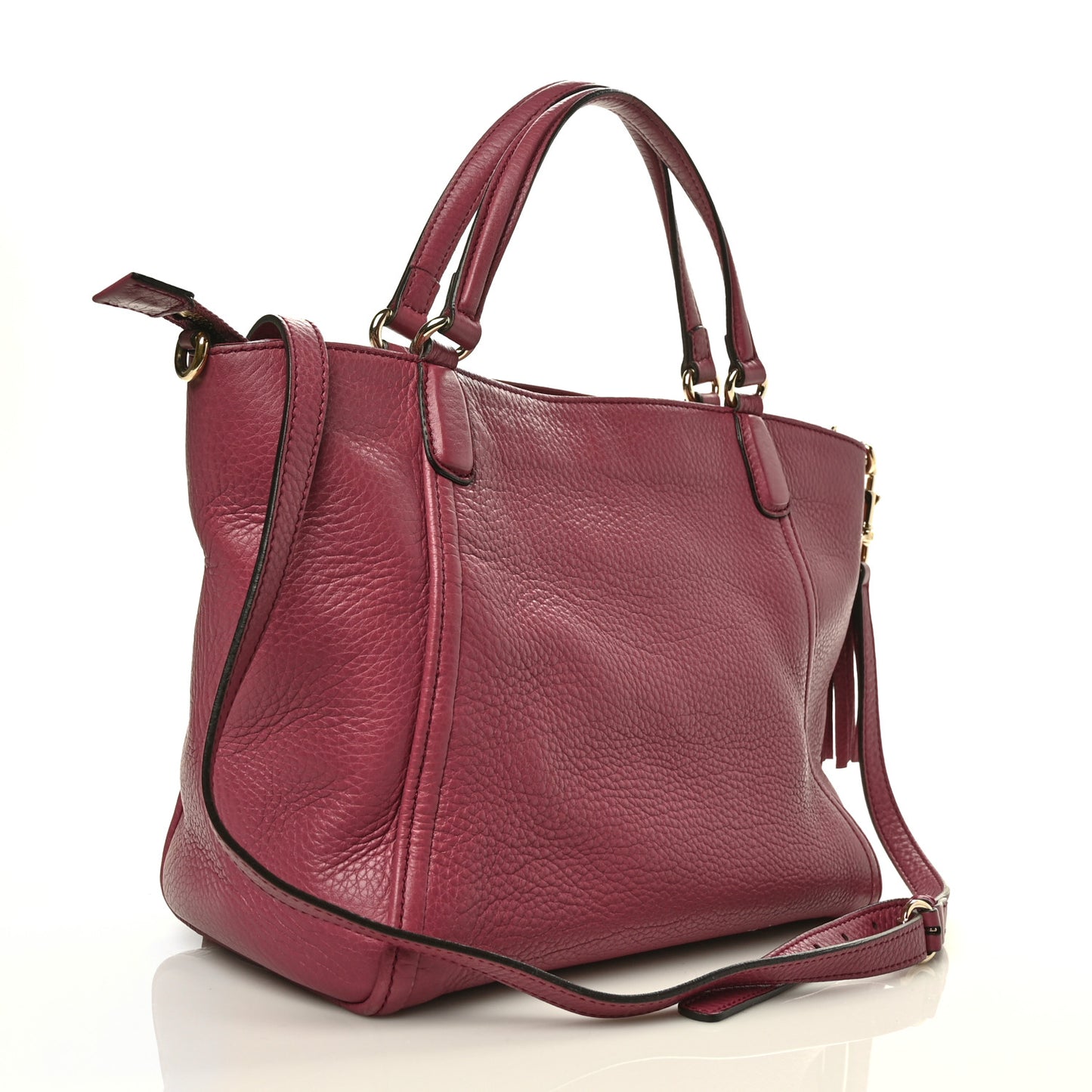 Pebbled Calfskin Small Soho Top Handle Bag Peonia Flower