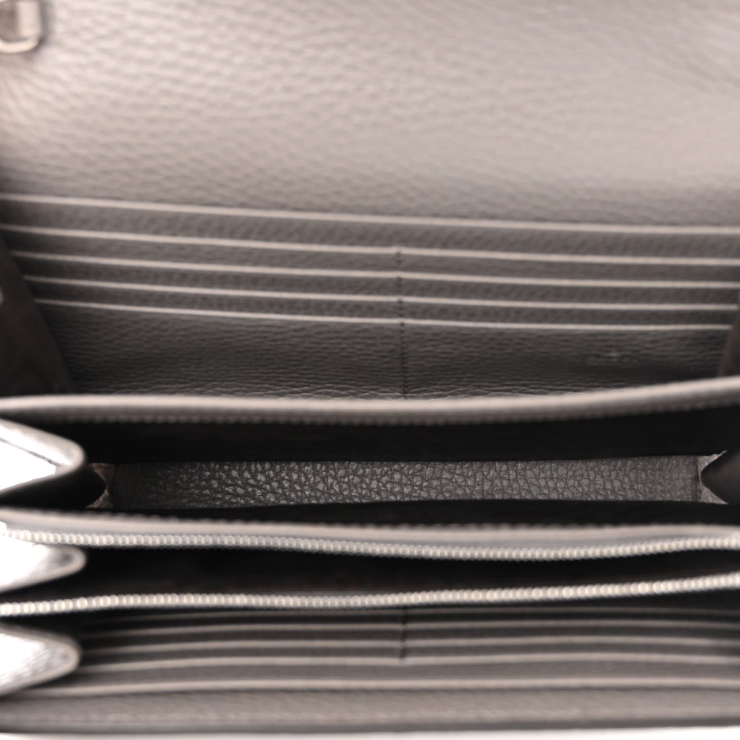 Dollar Calfskin Crystal Mini Dionysus Chain Wallet Dusty Grey Black Diamond