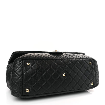 Chanel Calfskin Quilted XXL Travel Flap Bag Black 4 of 9