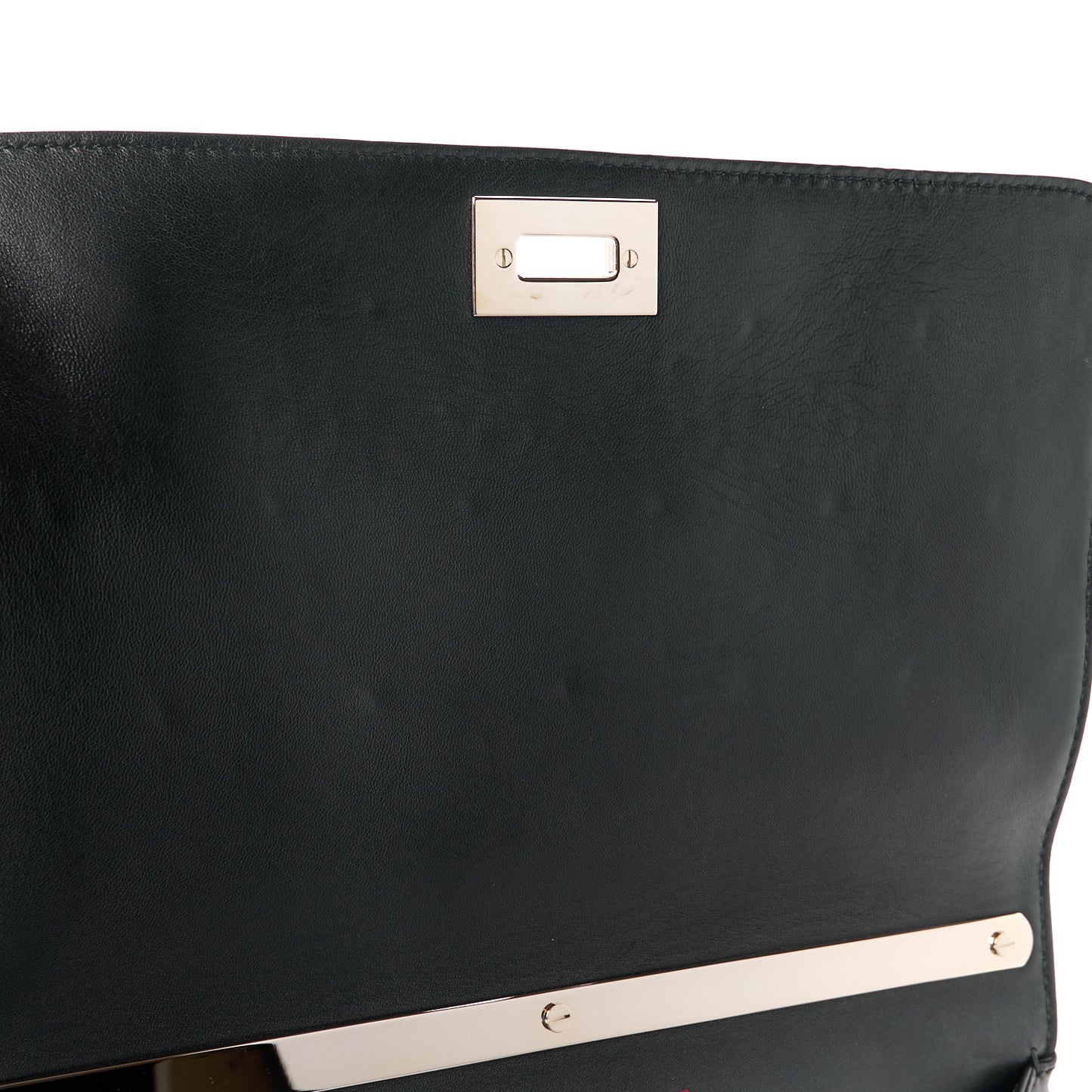 VALENTINO GARAVANI Lambskin Lace Large Girello Flap Black