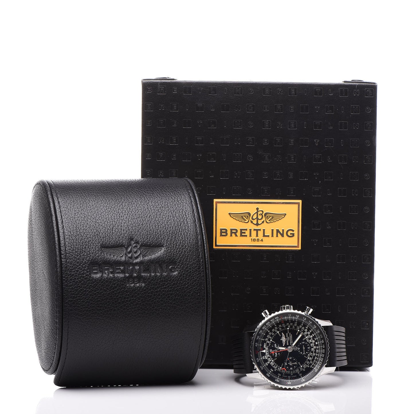 Stainless Steel Rubber 46mm 1884 Chronometre Navitimer Automatic Watch Black A2135024