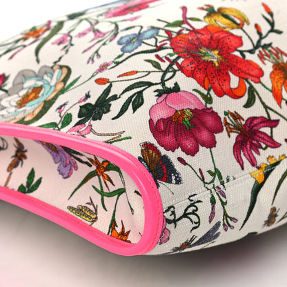 Gucci Canvas Flora Large Rajah Chain Tote White Multicolor Fuxia Fluo 10 of 12