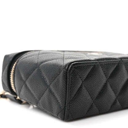 Chanel Caviar Quilted Top Handle Slim Vanity With Chain Black 9 of 11