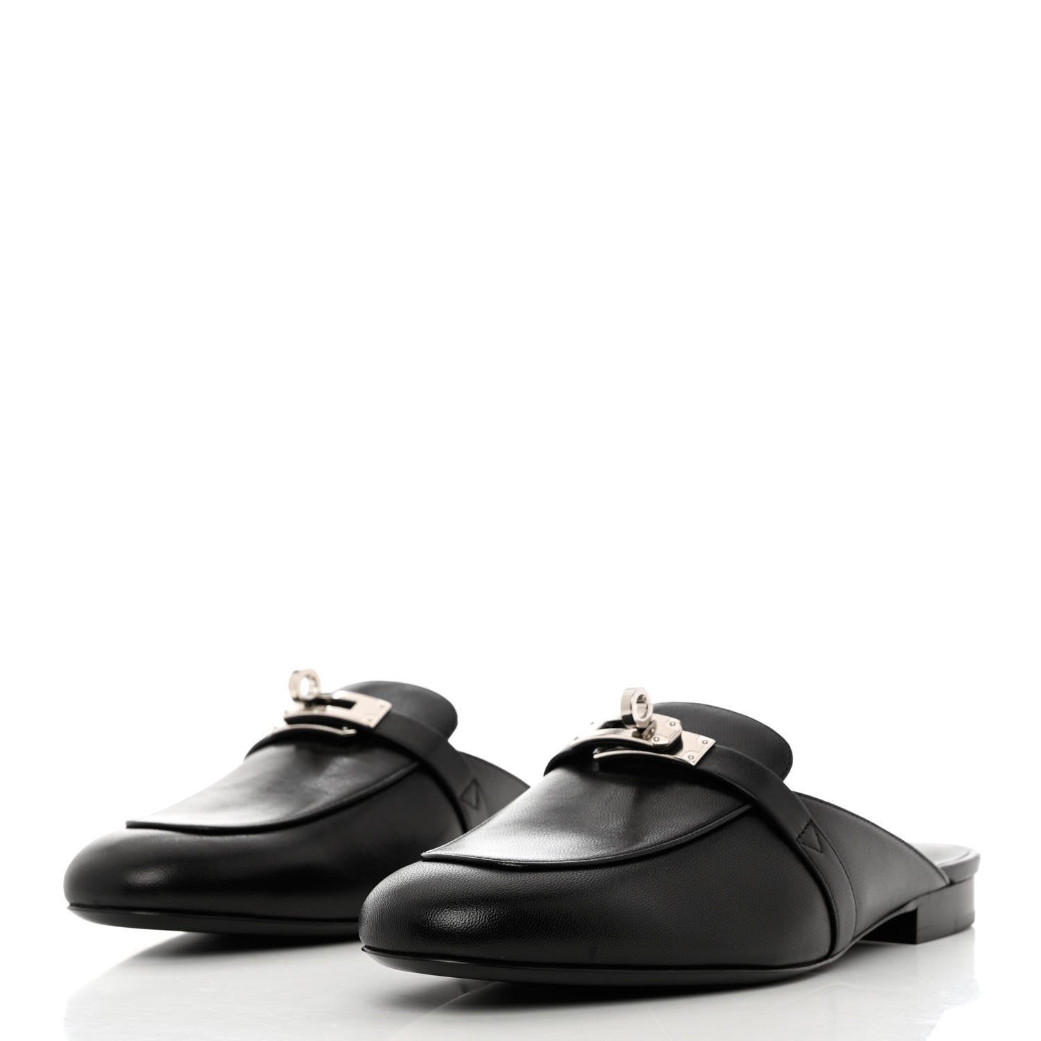 Hermes Goatskin Oz Mules 37 Black 3 of 11