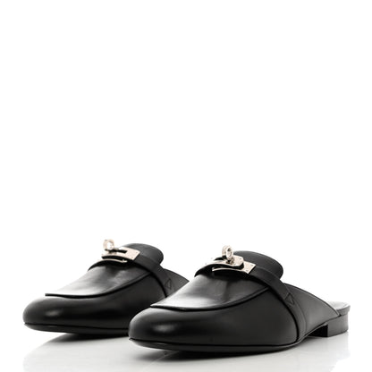 Hermes Goatskin Oz Mules 37 Black 3 of 11