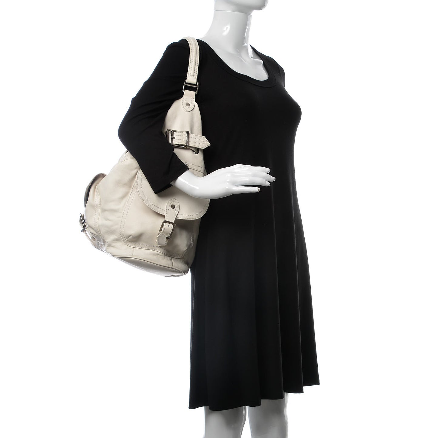 Calfskin Pocket Shoulder Bag White