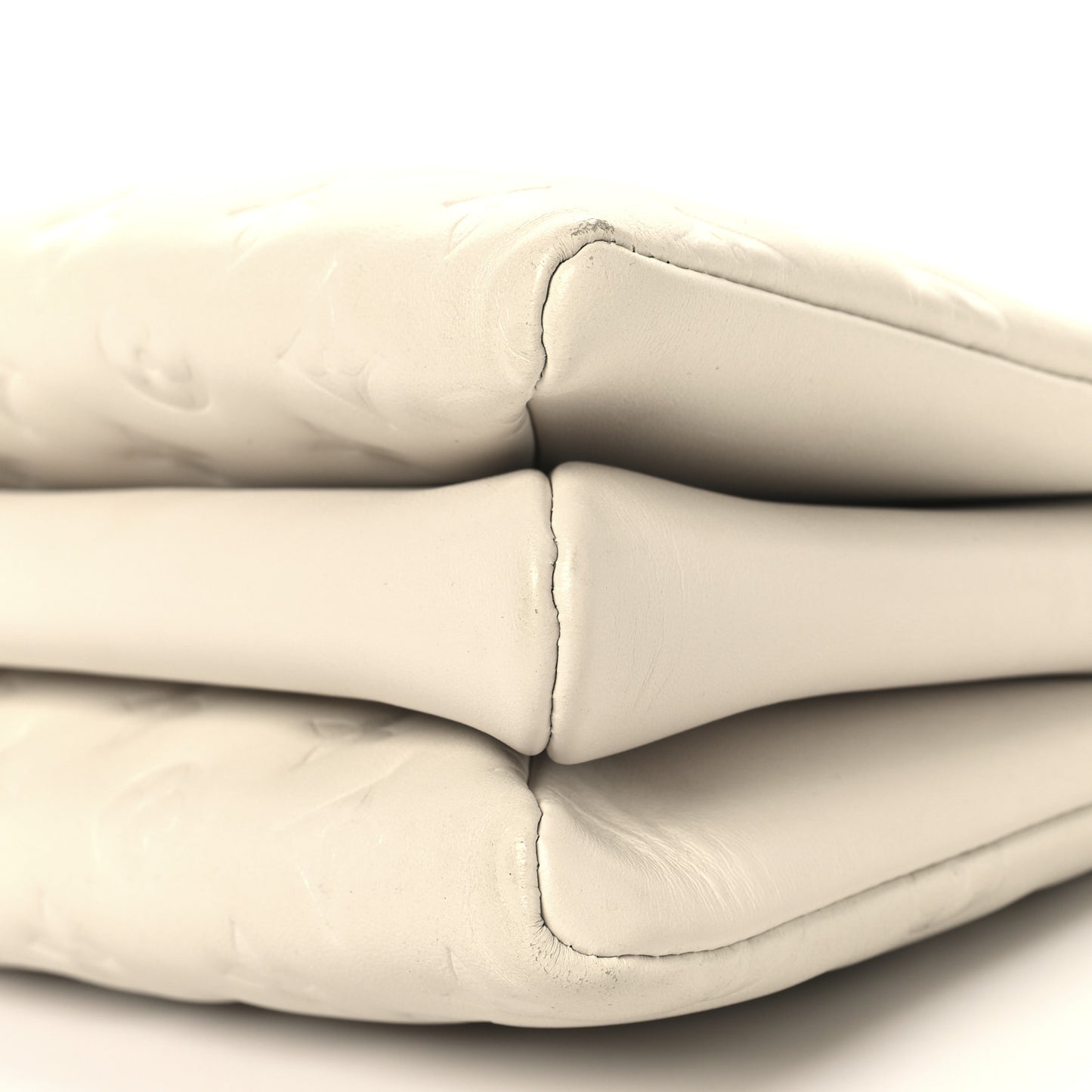 Lambskin Embossed Monogram Coussin PM Beige Cream