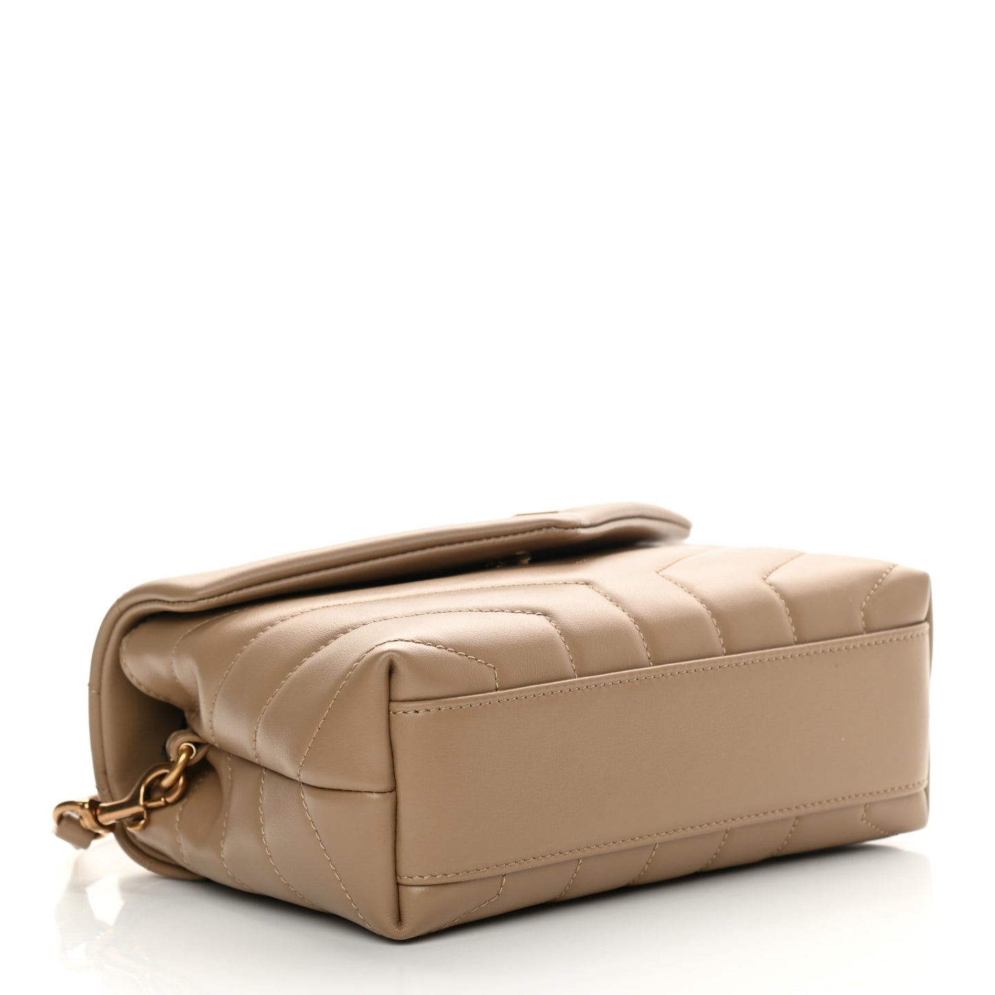 Calfskin Y Quilted Monogram Toy Loulou Crossbody Bag Dark Latte