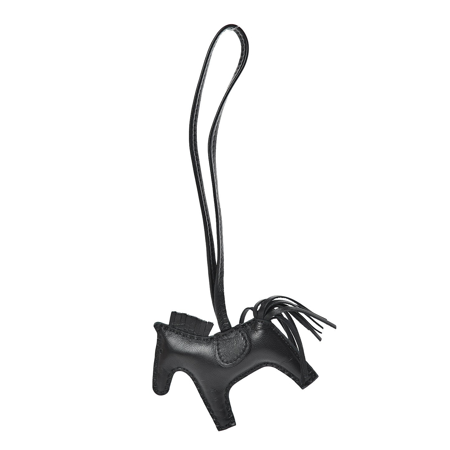 Milo Lambskin Grigri Rodeo Horse Bag Charm PM So Black